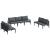 Set de canapele pentru grădină cu pernă 7 pcs Negru Oțel GartenMobel Dekor
