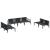 Set de canapele pentru grădină cu pernă 7 pcs Negru Oțel GartenMobel Dekor