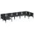 Set de canapele pentru grădină cu pernă 7 pcs Negru Oțel GartenMobel Dekor
