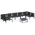 Set de canapele pentru grădină cu pernă 8 pcs Negru Oțel GartenMobel Dekor