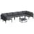 Set de canapele pentru grădină cu pernă 8 pcs Negru Oțel GartenMobel Dekor