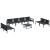 Set de canapele pentru grădină cu pernă 9 pcs Negru Oțel GartenMobel Dekor