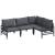 Set de canapele pentru grădină cu pernă 4 pcs Negru Oțel GartenMobel Dekor