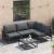 Set de canapele pentru grădină cu pernă 4 pcs Negru Oțel GartenMobel Dekor