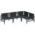 Set de canapele pentru grădină cu pernă 4 pcs Negru Oțel GartenMobel Dekor