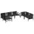 Set de canapele pentru grădină cu pernă 6 pcs Negru Oțel GartenMobel Dekor