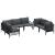 Set de canapele pentru grădină cu pernă 6 pcs Negru Oțel GartenMobel Dekor