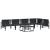 Set de canapele pentru grădină cu pernă 6 pcs Negru Oțel GartenMobel Dekor