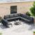 Set de canapele pentru grădină cu pernă 9 pcs Negru Oțel GartenMobel Dekor