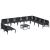 Set de canapele pentru grădină cu pernă 11 pcs Negru Oțel GartenMobel Dekor