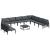 Set de canapele pentru grădină cu pernă 11 pcs Negru Oțel GartenMobel Dekor