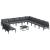 Set de canapele pentru grădină cu pernă 12 pcs Negru Oțel GartenMobel Dekor