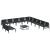Set de canapele pentru grădină cu pernă 12 pcs Negru Oțel GartenMobel Dekor