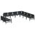 Set de canapele pentru grădină cu pernă 9 pcs Negru Oțel GartenMobel Dekor