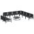 Set de canapele pentru grădină cu pernă 10 pcs Negru Oțel GartenMobel Dekor