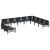 Set de canapele pentru grădină cu pernă 10 pcs Negru Oțel GartenMobel Dekor