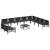 Set de canapele pentru grădină cu pernă 11 pcs Negru Oțel GartenMobel Dekor