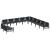 Set de canapele pentru grădină cu pernă 11 pcs Negru Oțel GartenMobel Dekor