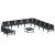 Set de canapele pentru grădină cu pernă 12 pcs Negru Oțel GartenMobel Dekor