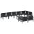 Set de canapele pentru grădină cu pernă 9 pcs Negru Oțel GartenMobel Dekor