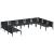 Set de canapele pentru grădină cu pernă 9 pcs Negru Oțel GartenMobel Dekor