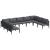 Set de canapele pentru grădină cu pernă 9 pcs Negru Oțel GartenMobel Dekor
