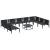 Set de canapele pentru grădină cu pernă 10 pcs Negru Oțel GartenMobel Dekor