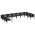 Set de canapele pentru grădină cu pernă 10 pcs Negru Oțel GartenMobel Dekor
