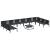 Set de canapele pentru grădină cu pernă 11 pcs Negru Oțel GartenMobel Dekor
