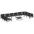 Set de canapele pentru grădină cu pernă 11 pcs Negru Oțel GartenMobel Dekor