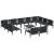 Set de canapele pentru grădină cu pernă 12 pcs Negru Oțel GartenMobel Dekor