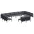 Set de canapele pentru grădină cu pernă 12 pcs Negru Oțel GartenMobel Dekor