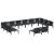 Set de canapele pentru grădină cu pernă 12 pcs Negru Oțel GartenMobel Dekor