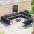 Set de canapele pentru grădină cu pernă 13 pcs Negru Oțel GartenMobel Dekor