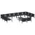 Set de canapele pentru grădină cu pernă 13 pcs Negru Oțel GartenMobel Dekor