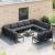 Set de canapele pentru grădină cu pernă 11 pcs Negru Oțel GartenMobel Dekor