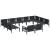 Set de canapele pentru grădină cu pernă 11 pcs Negru Oțel GartenMobel Dekor