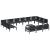 Set de canapele pentru grădină cu pernă 14 pcs Negru Oțel GartenMobel Dekor