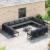 Set de canapele pentru grădină cu pernă 14 pcs Negru Oțel GartenMobel Dekor