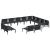 Set de canapele pentru grădină cu pernă 12 pcs Negru Oțel GartenMobel Dekor