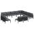 Set de canapele pentru grădină cu pernă 12 pcs Negru Oțel GartenMobel Dekor