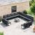 Set de canapele pentru grădină cu pernă 13 pcs Negru Oțel GartenMobel Dekor