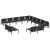 Set de canapele pentru grădină cu pernă 13 pcs Negru Oțel GartenMobel Dekor