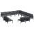 Set de canapele pentru grădină cu pernă 13 pcs Negru Oțel GartenMobel Dekor