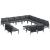 Set de canapele pentru grădină cu pernă 14 pcs Negru Oțel GartenMobel Dekor