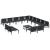 Set de canapele pentru grădină cu pernă 14 pcs Negru Oțel GartenMobel Dekor