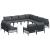 Set de canapele pentru grădină cu pernă 11 pcs Negru Oțel GartenMobel Dekor