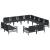 Set de canapele pentru grădină cu pernă 11 pcs Negru Oțel GartenMobel Dekor