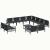 Set de canapele pentru grădină cu pernă 12 pcs Negru Oțel GartenMobel Dekor