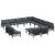 Set de canapele pentru grădină cu pernă 14 pcs Negru Oțel GartenMobel Dekor